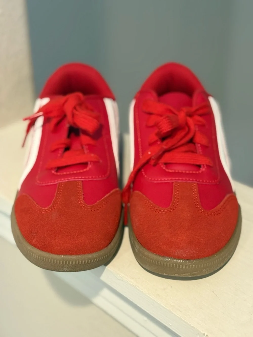 Kids' Boston Red Court Sneakers - Cat & Jack Youth Big Kid Size 6 New W/O Tags